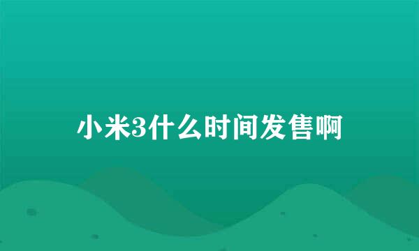 小米3什么时间发售啊