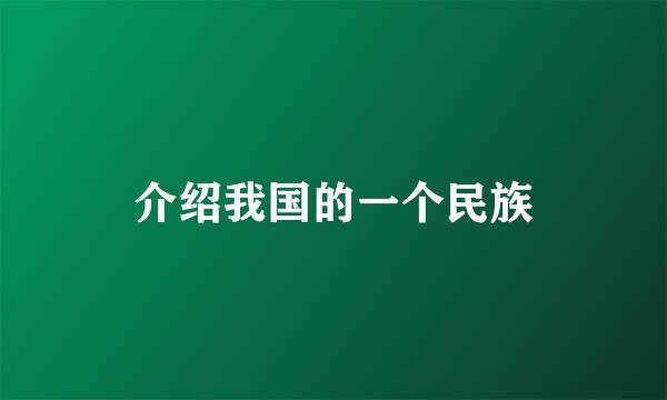 介绍我国的一个民族