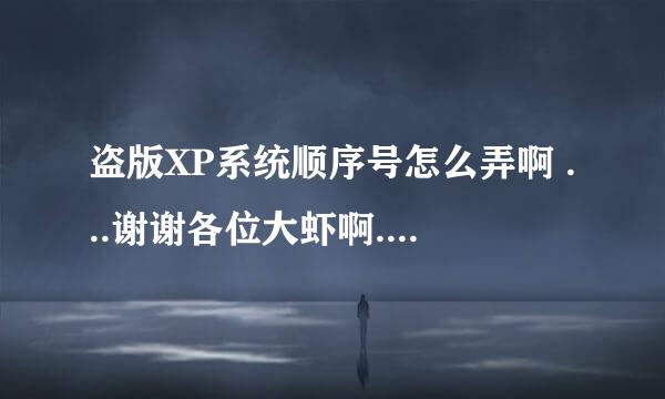 盗版XP系统顺序号怎么弄啊 ...谢谢各位大虾啊....我是一只小小小小鸟啊