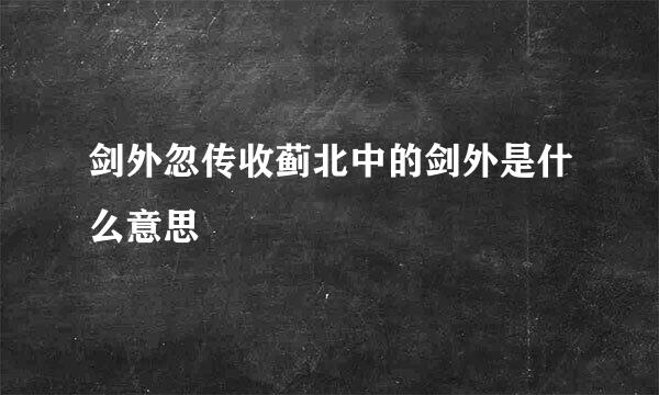 剑外忽传收蓟北中的剑外是什么意思