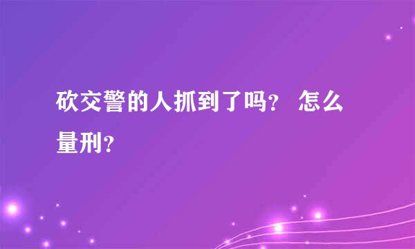 砍交警的人抓到了吗？ 怎么量刑？