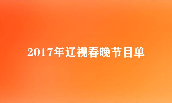 2017年辽视春晚节目单