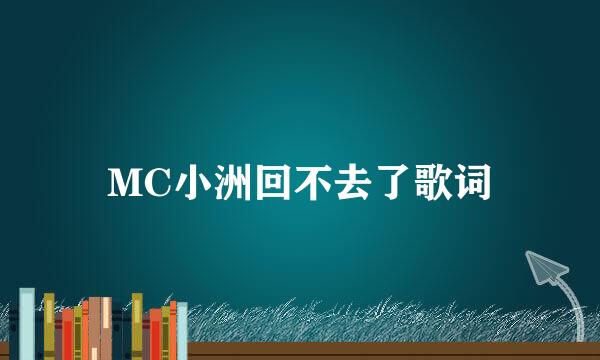 MC小洲回不去了歌词