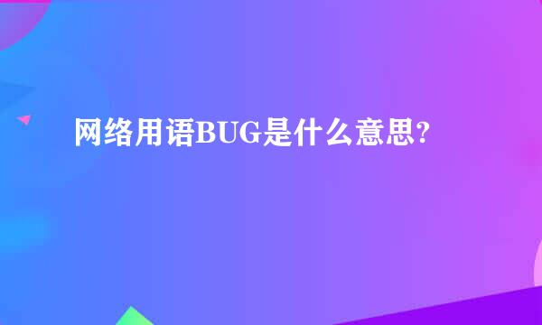 网络用语BUG是什么意思?