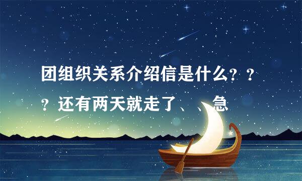 团组织关系介绍信是什么？？？还有两天就走了、、急