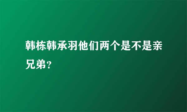 韩栋韩承羽他们两个是不是亲兄弟？