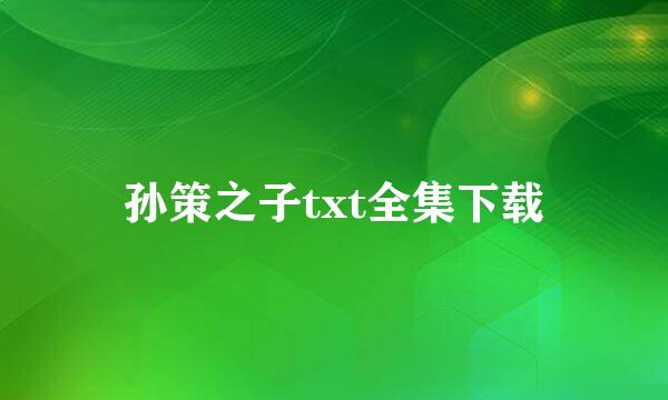 孙策之子txt全集下载