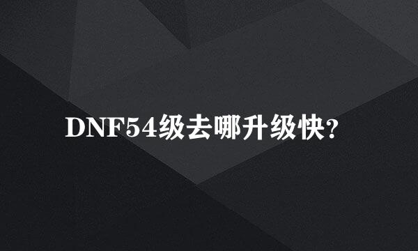 DNF54级去哪升级快？