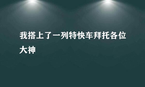 我搭上了一列特快车拜托各位大神