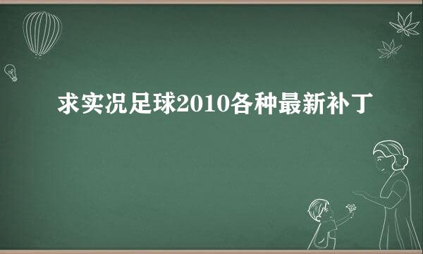 求实况足球2010各种最新补丁