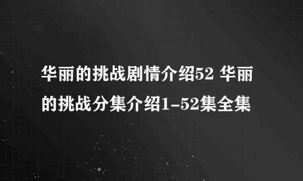 华丽的挑战剧情介绍52 华丽的挑战分集介绍1-52集全集