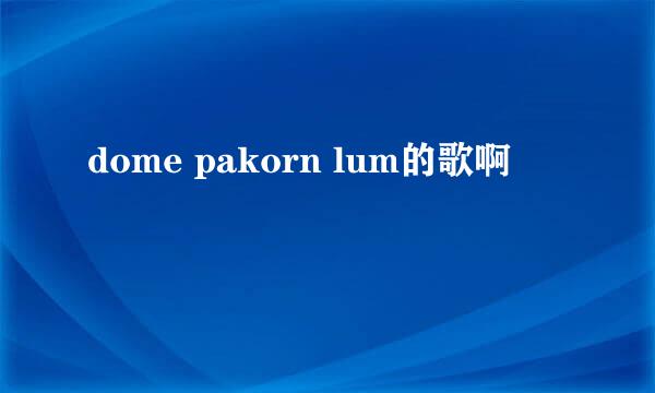 dome pakorn lum的歌啊