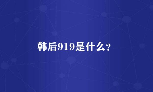 韩后919是什么？