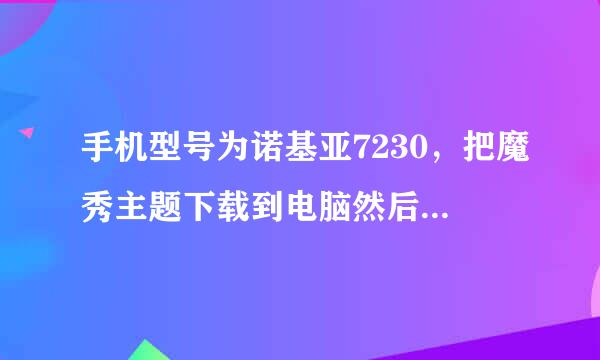 手机型号为诺基亚7230，把魔秀主题下载到电脑然后要怎么做