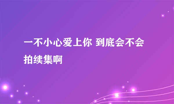 一不小心爱上你 到底会不会拍续集啊