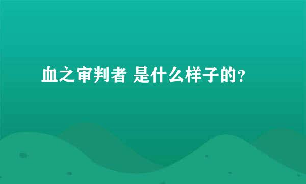 血之审判者 是什么样子的？