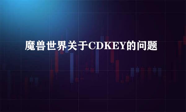 魔兽世界关于CDKEY的问题