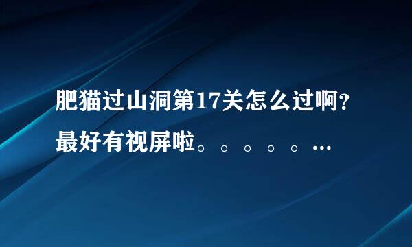 肥猫过山洞第17关怎么过啊？最好有视屏啦。。。。。。。。谢啦。。。。。。⊙﹏⊙b汗，，，，，，，