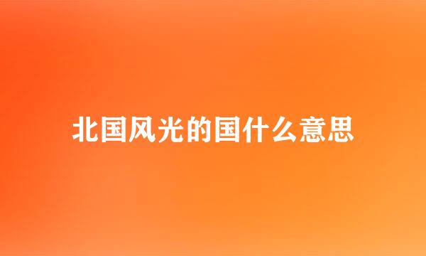 北国风光的国什么意思