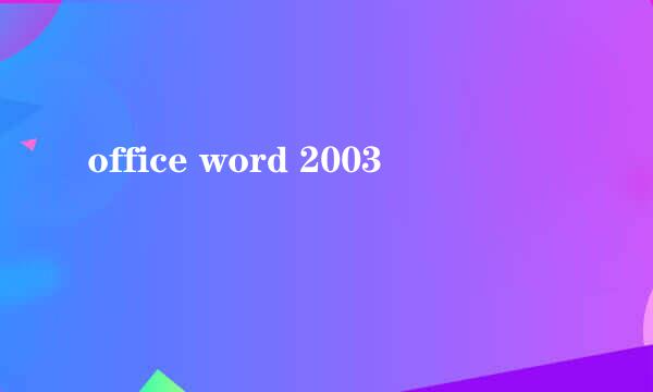 office word 2003