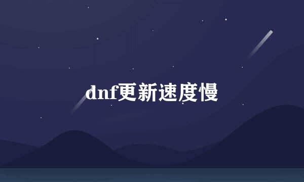 dnf更新速度慢