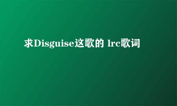 求Disguise这歌的 lrc歌词