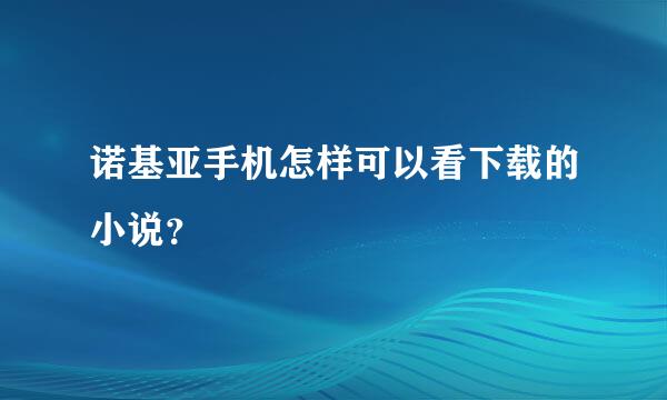 诺基亚手机怎样可以看下载的小说？