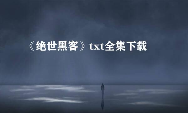 《绝世黑客》txt全集下载