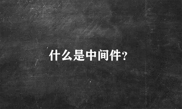 什么是中间件？