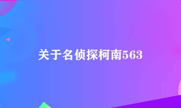 关于名侦探柯南563