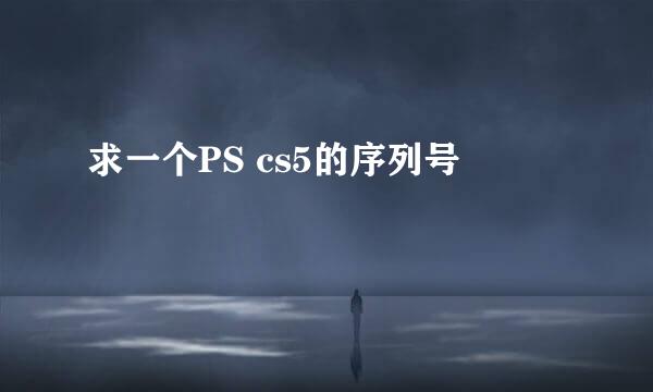 求一个PS cs5的序列号