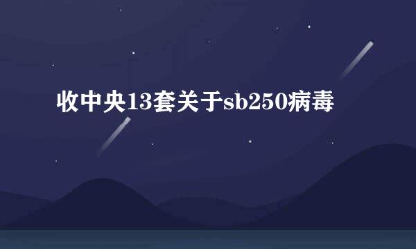 收中央13套关于sb250病毒