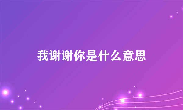 我谢谢你是什么意思