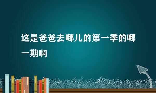 这是爸爸去哪儿的第一季的哪一期啊