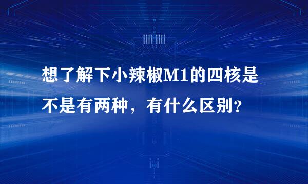 想了解下小辣椒M1的四核是不是有两种，有什么区别？