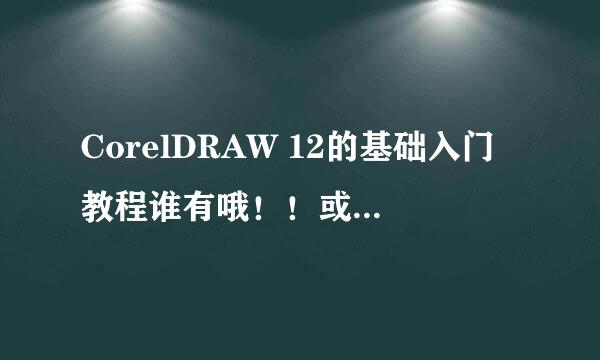 CorelDRAW 12的基础入门教程谁有哦！！或者哪里可以下载到，