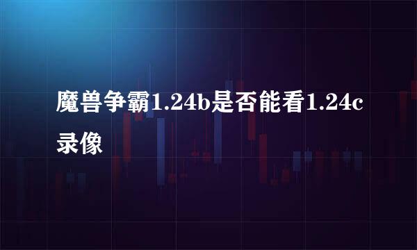 魔兽争霸1.24b是否能看1.24c录像