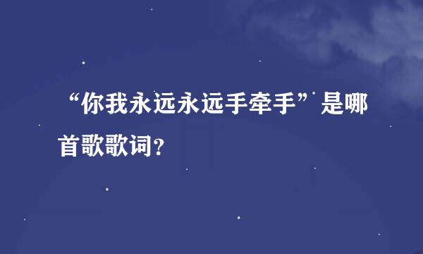 “你我永远永远手牵手”是哪首歌歌词？