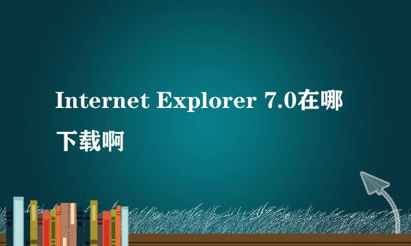 Internet Explorer 7.0在哪下载啊