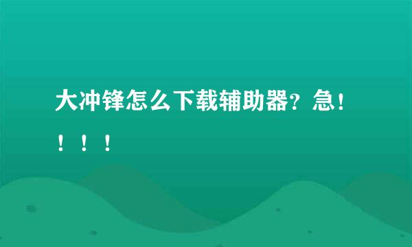 大冲锋怎么下载辅助器？急！！！！