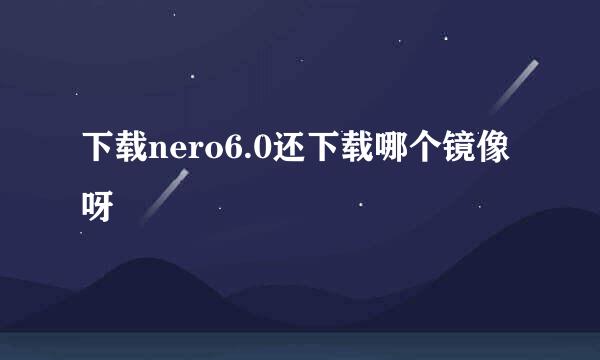 下载nero6.0还下载哪个镜像呀