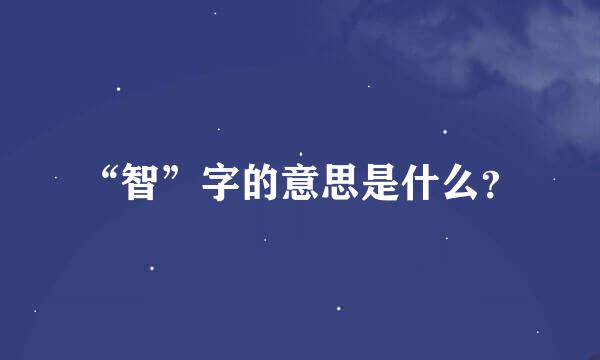 “智”字的意思是什么？