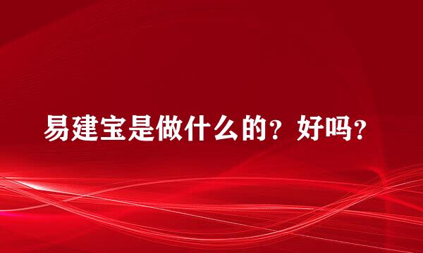 易建宝是做什么的？好吗？