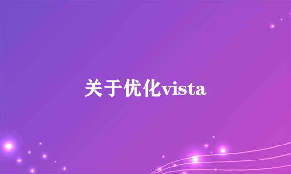 关于优化vista