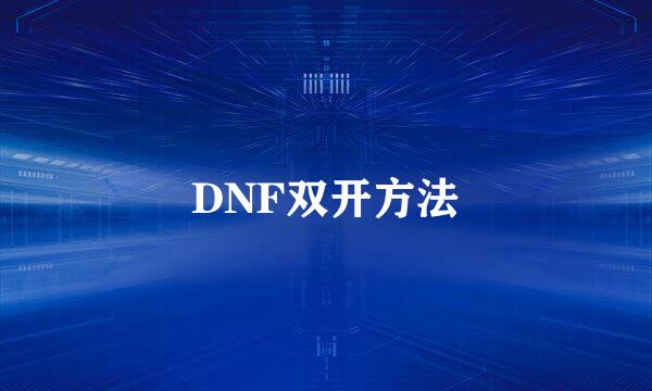 DNF双开方法