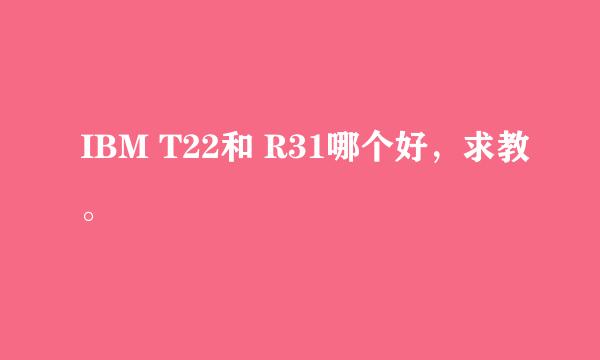 IBM T22和 R31哪个好，求教。