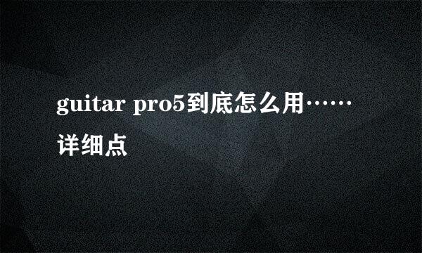 guitar pro5到底怎么用……详细点