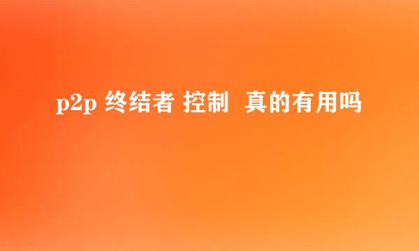 p2p 终结者 控制  真的有用吗