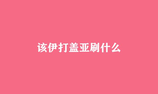 该伊打盖亚刷什么