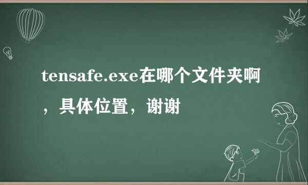 tensafe.exe在哪个文件夹啊，具体位置，谢谢